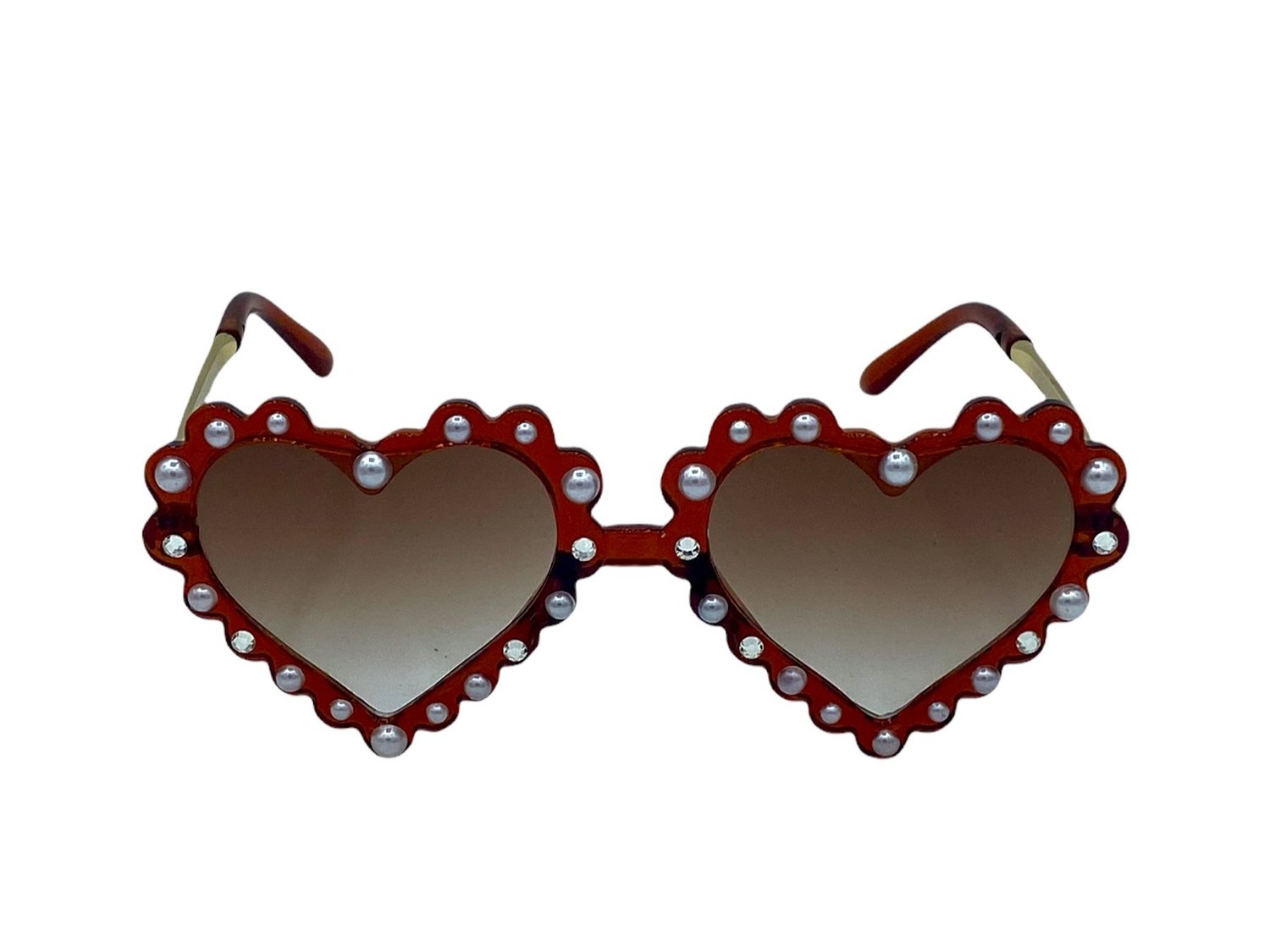 Rad and Refined Sunglasses -Sweetheart Tortoise with Pearl & Clear Crystal