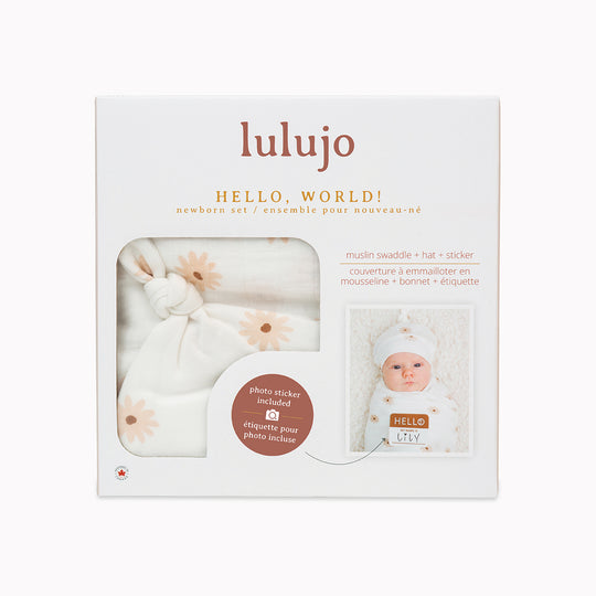 Hello World Swaddle & Hat Sets