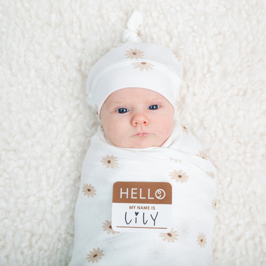 Hello World Swaddle & Hat Sets