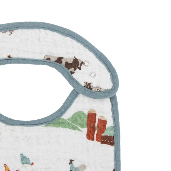 Cotton Muslin Classic Bib 3 Pack - Farmyard