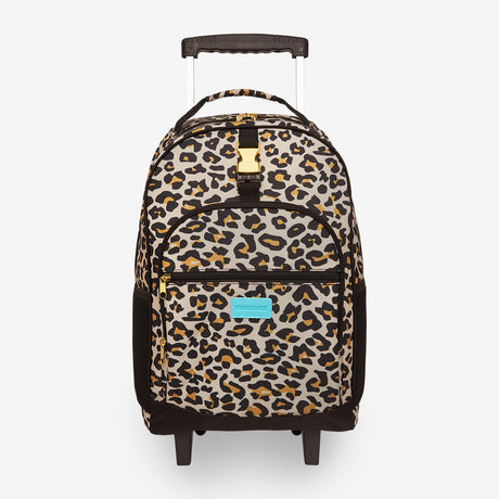 Lana Leopard Rolling Backpack