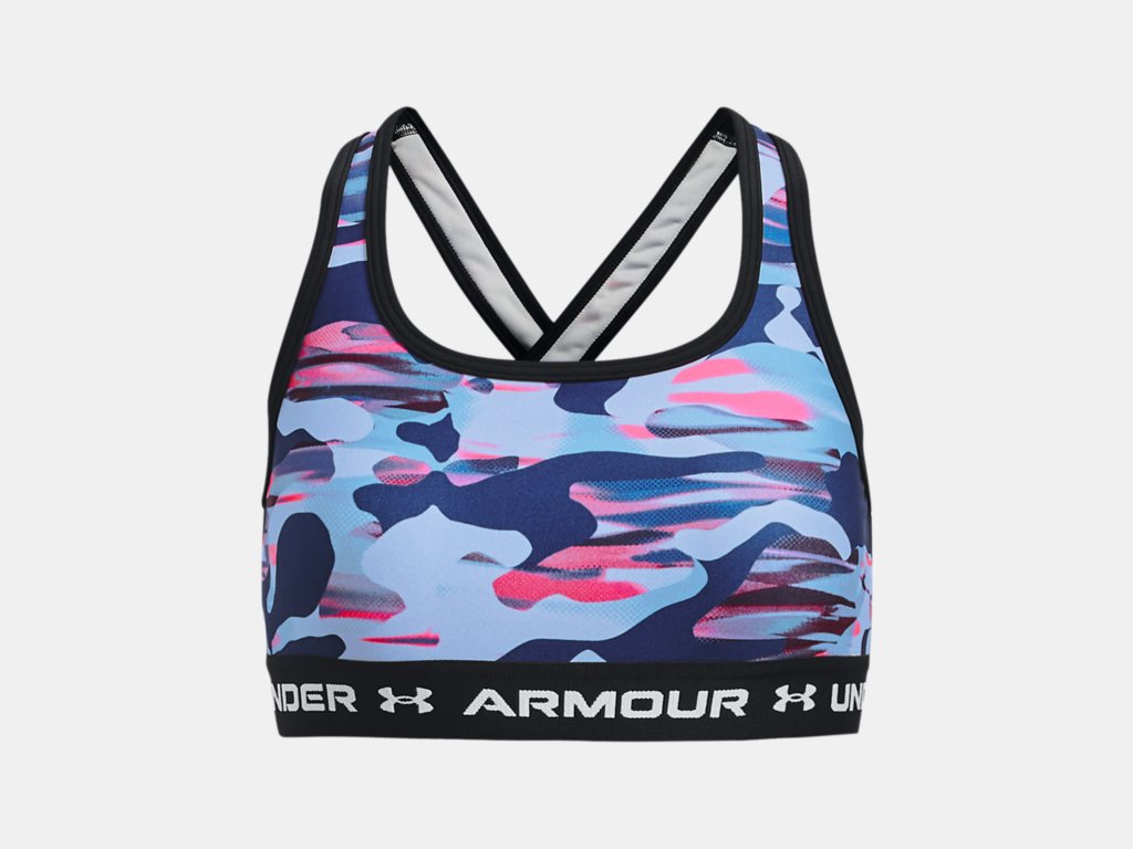 Under Armour Crossback Printed Sports Bra-Pink Camo