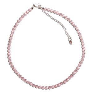 Sterling Silver Girls Pink Pearl Necklace - Jami