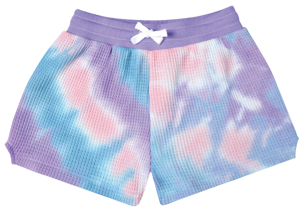 Bubble Gum Tie Dye Waffle Shorts