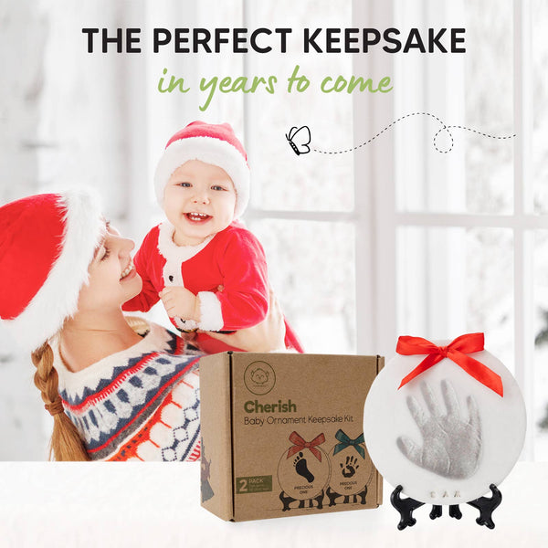 Cherish Baby Handprint Keepsake Ornament