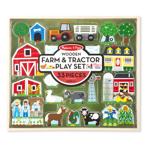 Wooden Farm & Tractor Play Set