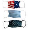 3 Pack Kids Cotton Face Masks  - Dark grey dots, American Flag & Blue