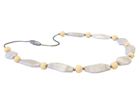 TEETHING HAPPENS™ BEAD NECKLACE - WHEAT STONE