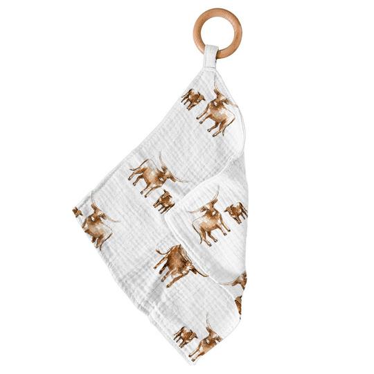 Longhorn Bamboo Teether Blankie