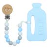 Silicone Teether Set - Milk Bottle Blue