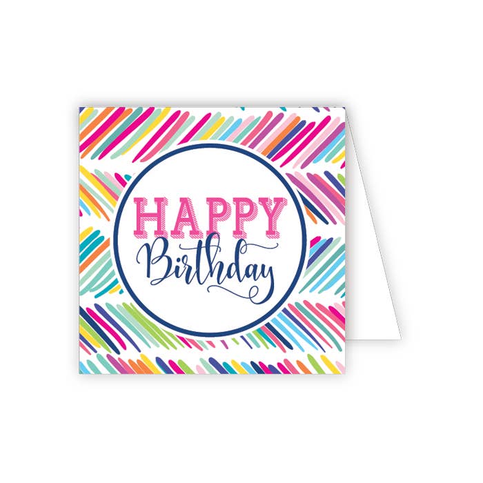 Happy Birthday Enclosure Card - Herring Bone