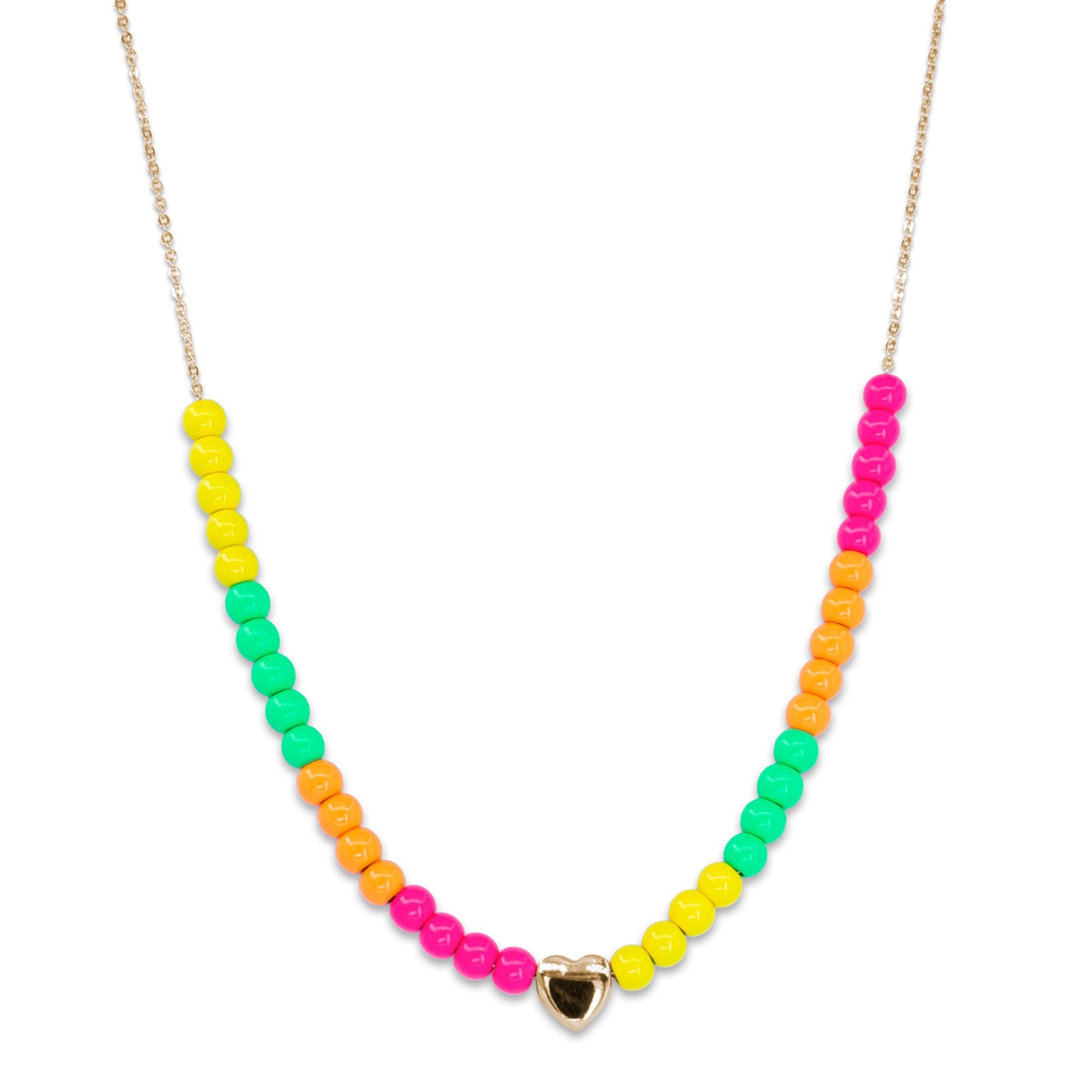 4mm Gold Neon Bead Necklace