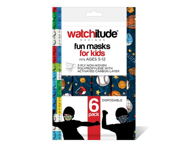 6 Pack Kids Masks - 3pc Build Up | 3pc Sports