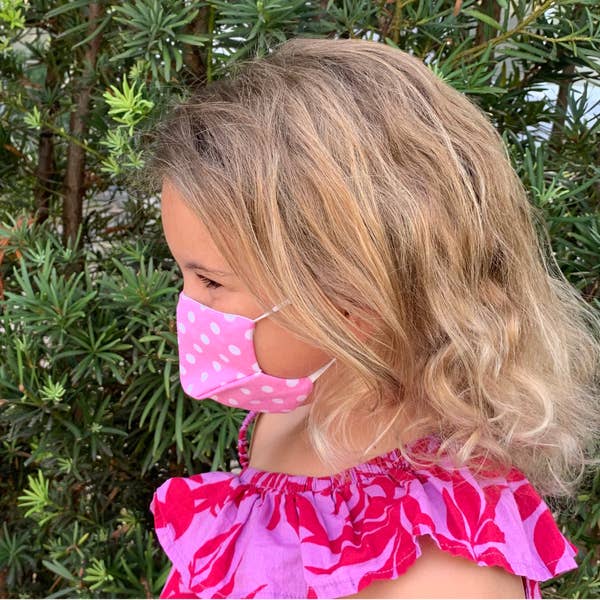 3 Pack Kids Cotton Face Masks  - Pink Damask, Leopard & Turquoise Floral