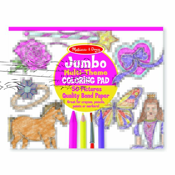 Jumbo Coloring Pad - Horses, Hearts, Flowers, and More