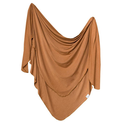 Knit Swaddle Blanket - Camel