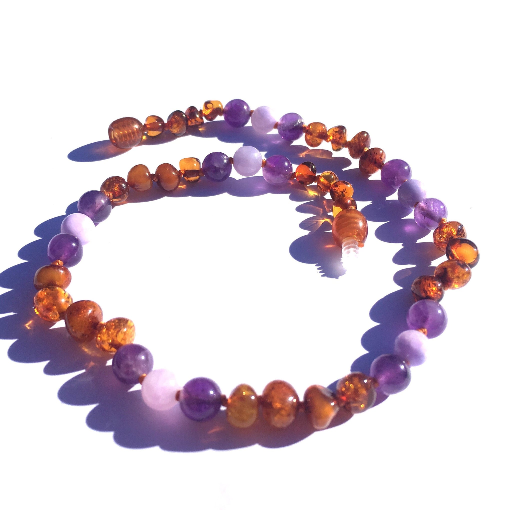 Amber Teething Necklace- Violet - 1061