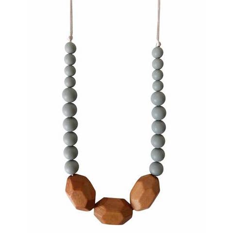 Teething Necklace Austin Grey + Tan