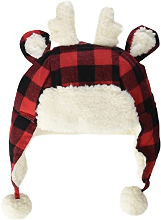Buffalo Check Reindeer Sherpa Hat