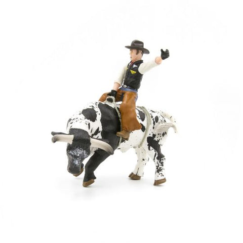 Bucking Bull & Rider-Black & White