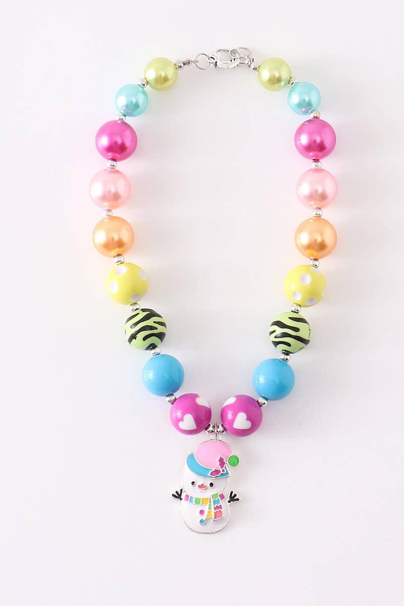 Christmas Snowman Bubble Necklace