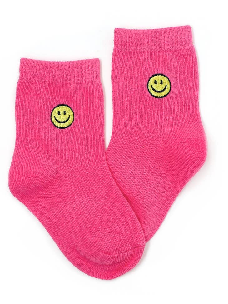 Hot Pink Smiley Socks