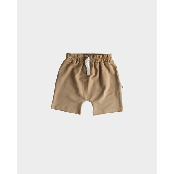 Striped Pocket Tee & Camel Harem Shorts