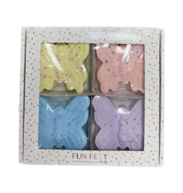 4 Piece Rainbow Butterfly Bath Bomb Set