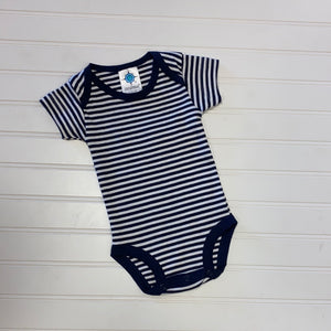 Navy And White Striped Body Suit