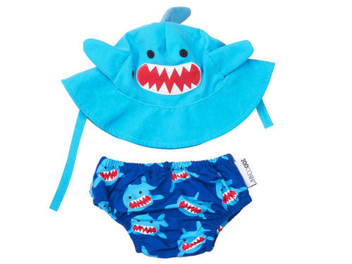 Baby Swim Diaper & Sun Hat Set- Sherman The Shark
