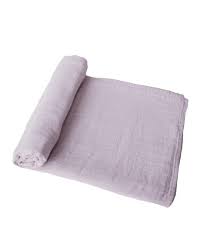 Mushie Muslin Swaddle Blanket Organic Cotton - Soft Mauve