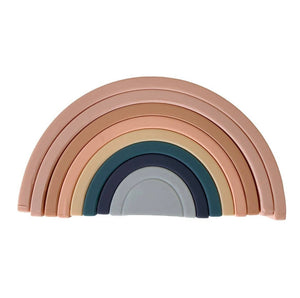 Rainbow Teether Silicone Stacker - Morning Sky