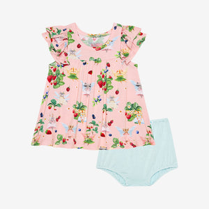 Annabelle Capsleeve Flutter Dress & Bloomer