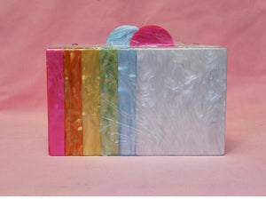 Rainbow Stripe Acrylic Box Purse