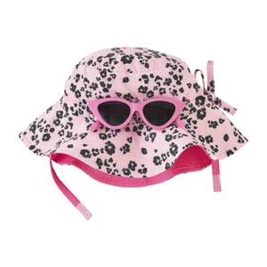 Pink Leopard Hat Sunglasses
