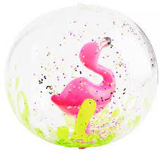 12" Flamingo Glitter-Filled Beach Ball
