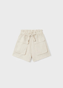 Linen Shorts-Beige