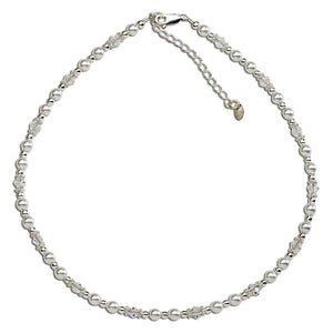 Hope- Sterling Silver Pearl & Crystal Necklace