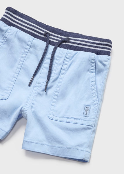 Twill Bermuda Shorts-Light Blue